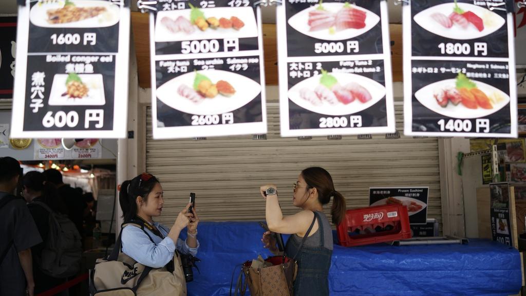 日本築地場外市場。(美聯社)