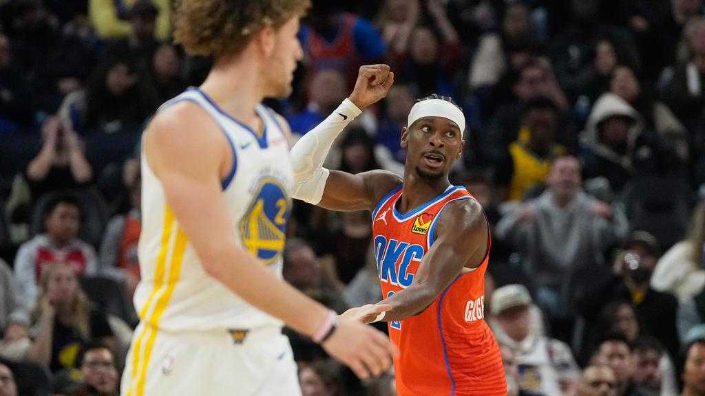 阿歷山大的38分，帶領雷霆擊敗勇士取得13連勝。(美聯社)