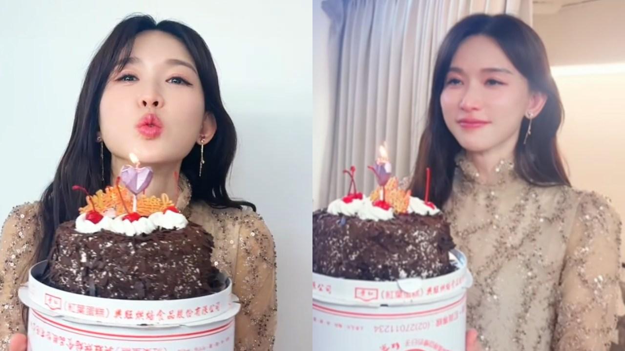 林志玲51歲生日 收蛋糕感動落淚︰感受到幸福
