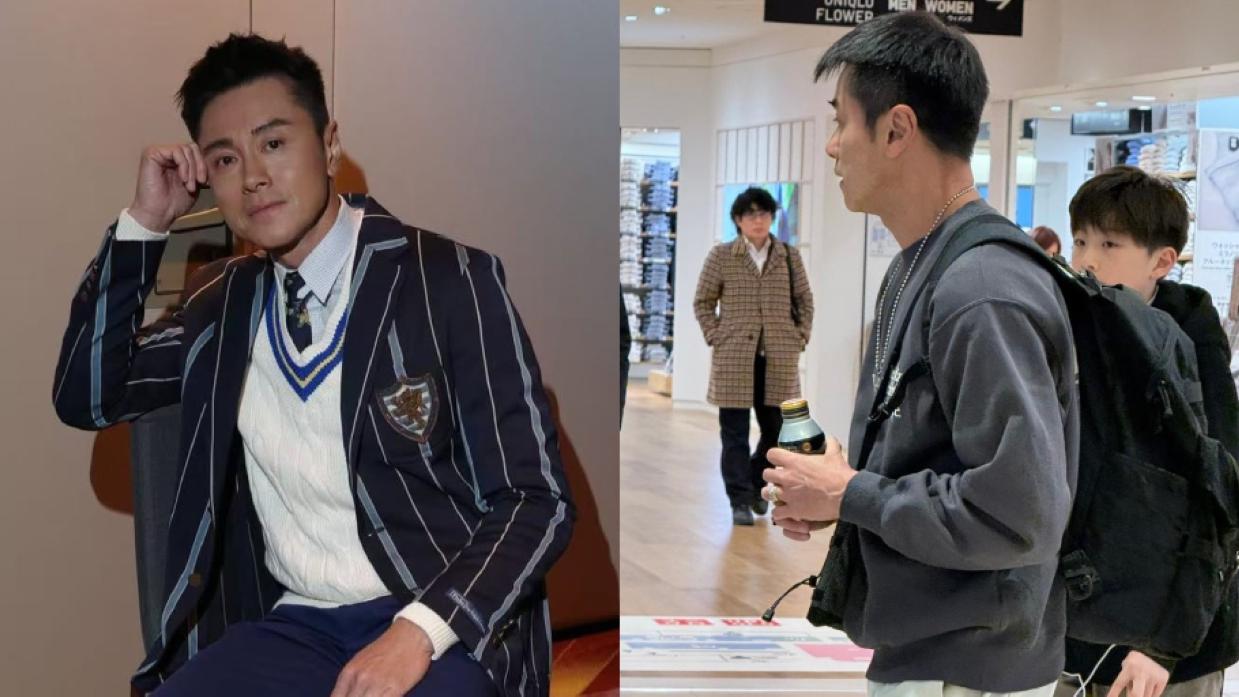 黃浩然遊日本被野生捕獲激讚保養得宜 與14歲長子似兄弟