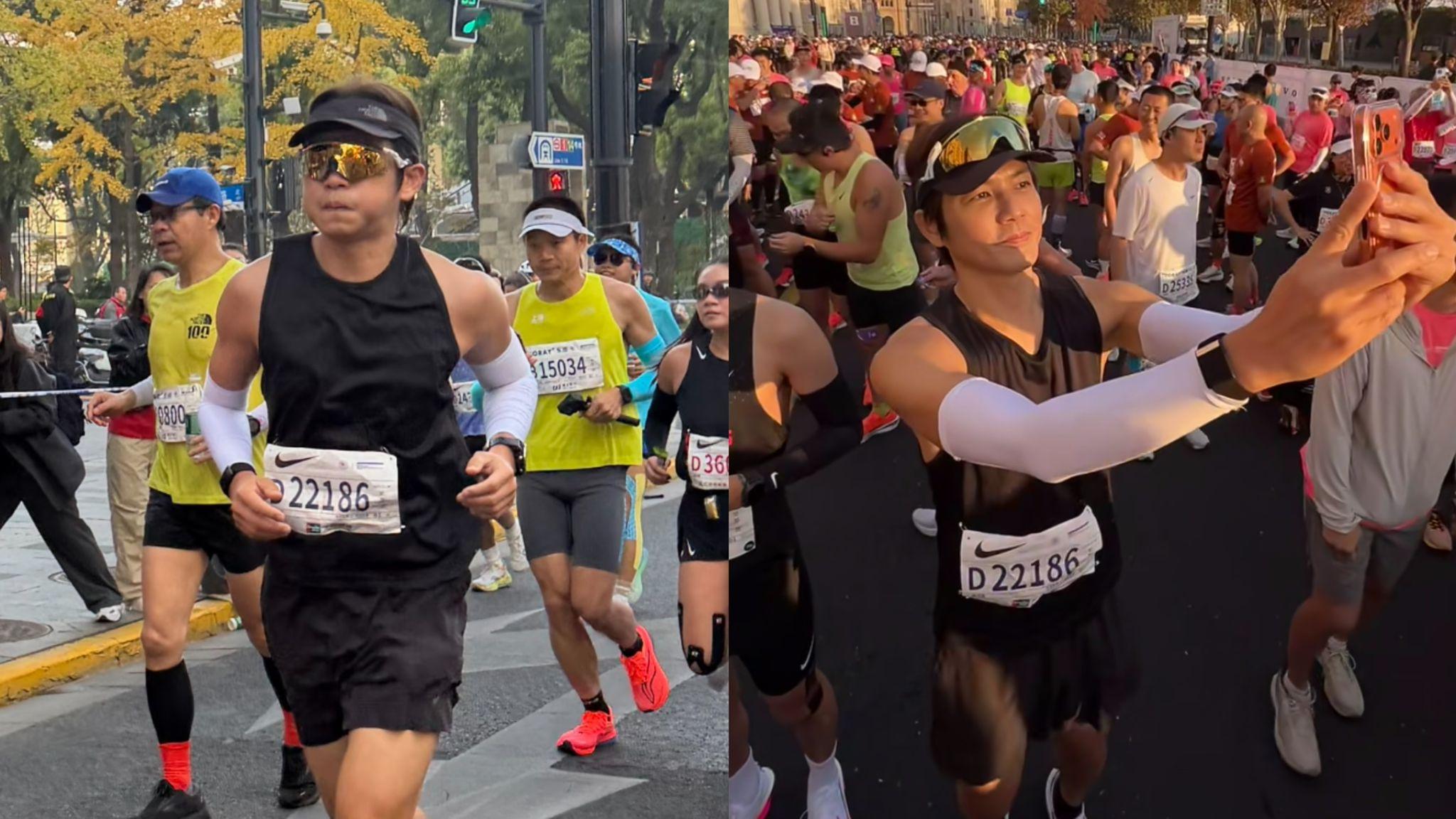 鍾漢良上海跑全馬渡過51歲生日 大騷健碩身材展現麒麟臂