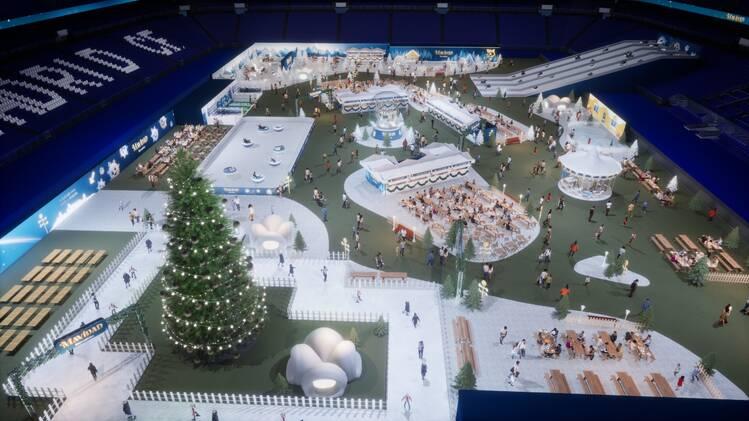 皇家馬德里主場班拿貝，在聖誕進行嘉年花會。(網上圖片)