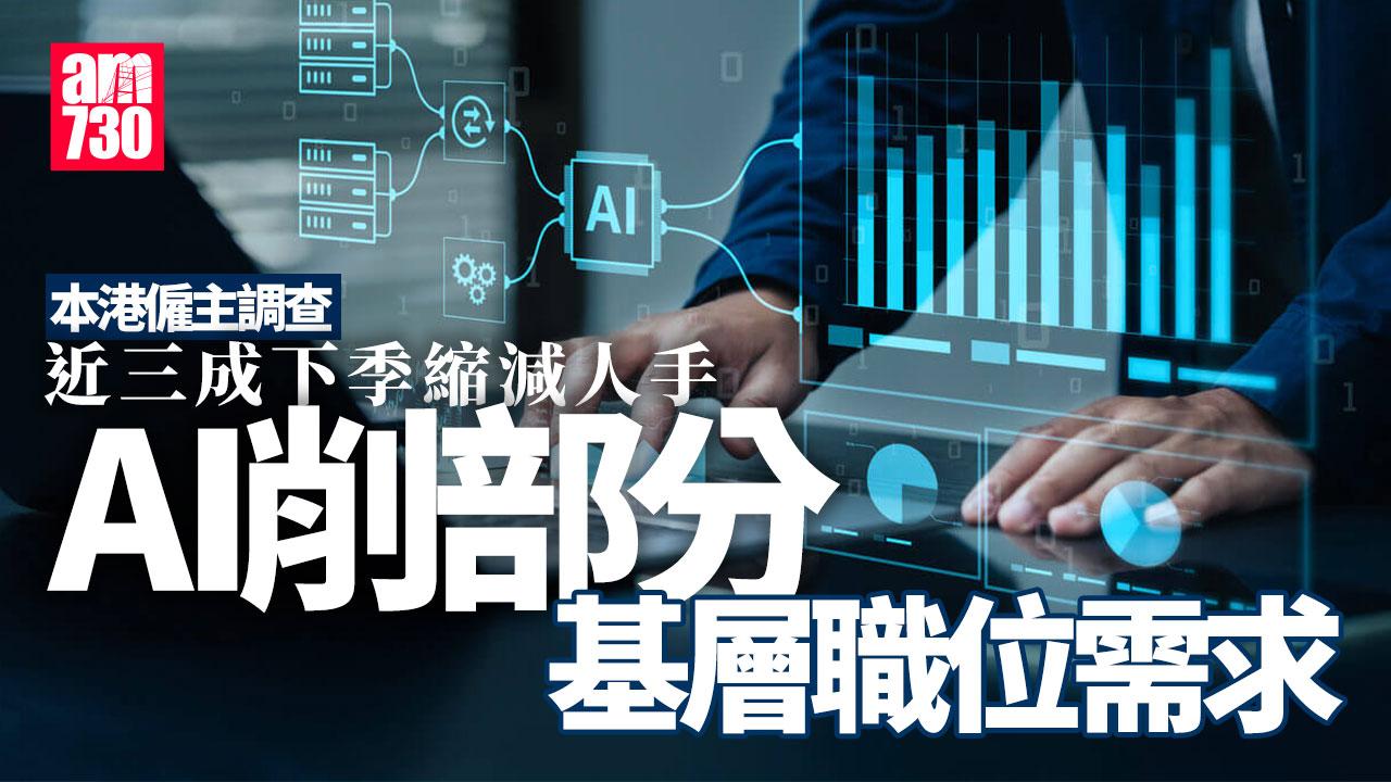 調查：近三成本港僱主下季縮減人手　AI應用削部分基層職位需求