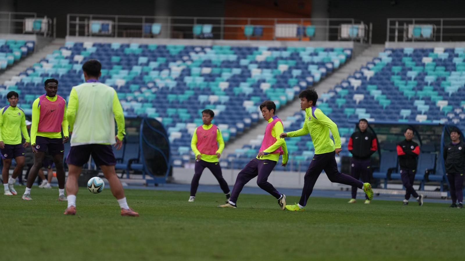 港隊備戰省港盃次回合。(香港足總圖片)