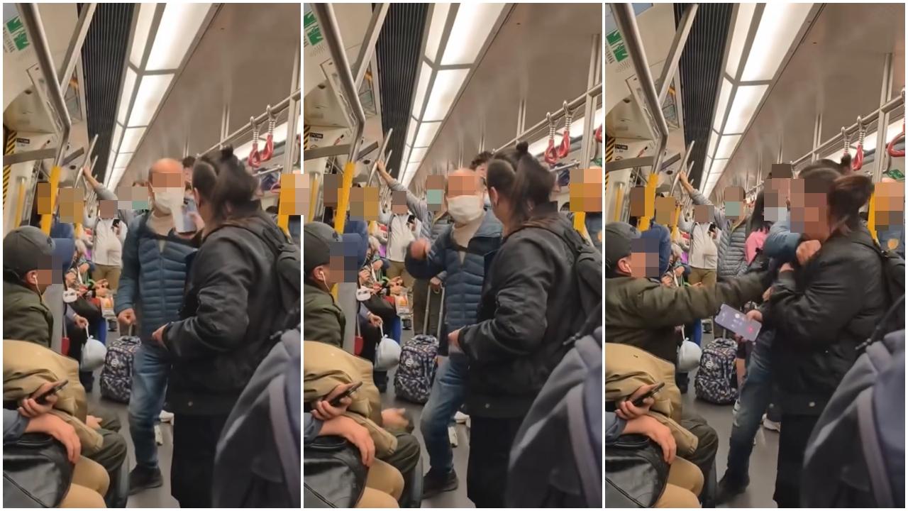 港鐵老翁不滿被阻　「兜錘窩面」打女乘客