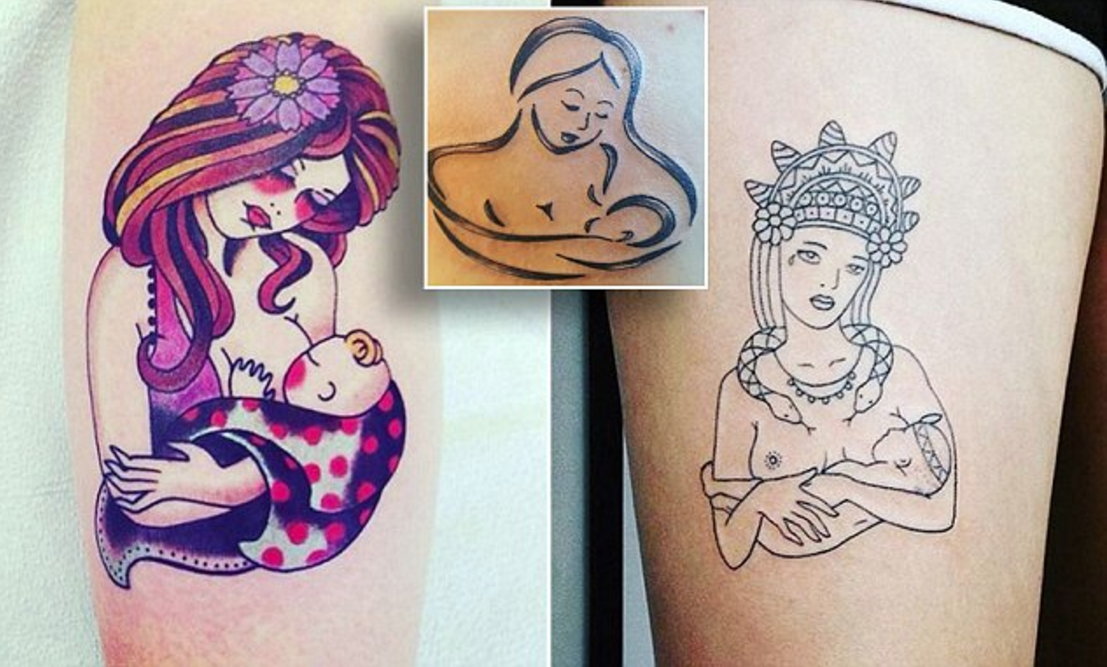 母愛光環 哺乳紋身湧現