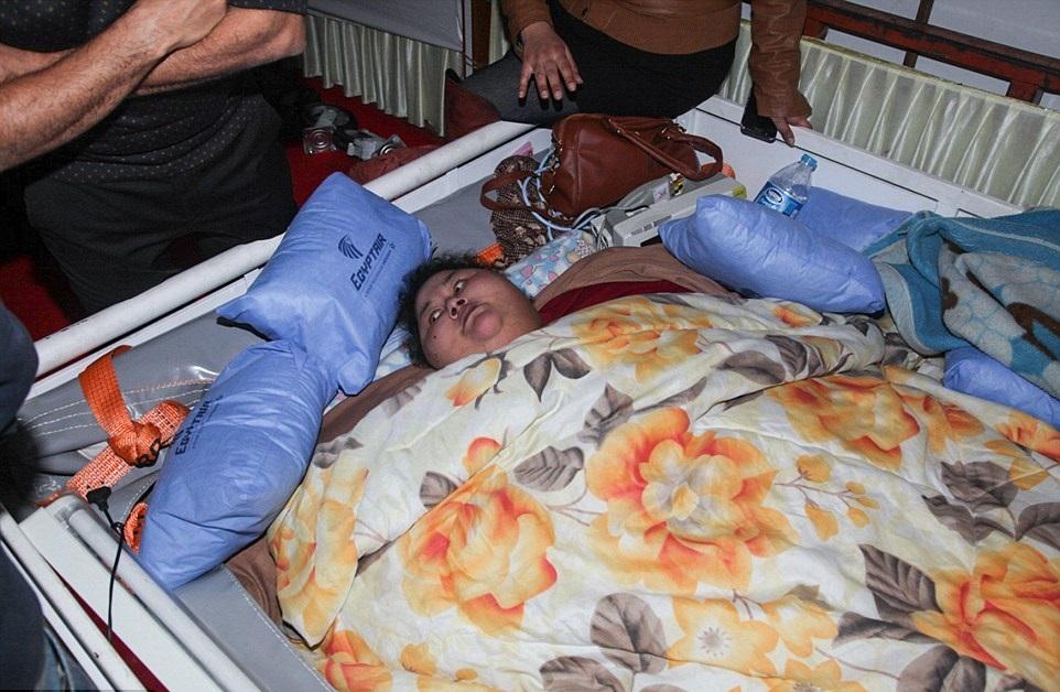 拆牆吊臂貨運機 送千磅肉山入院