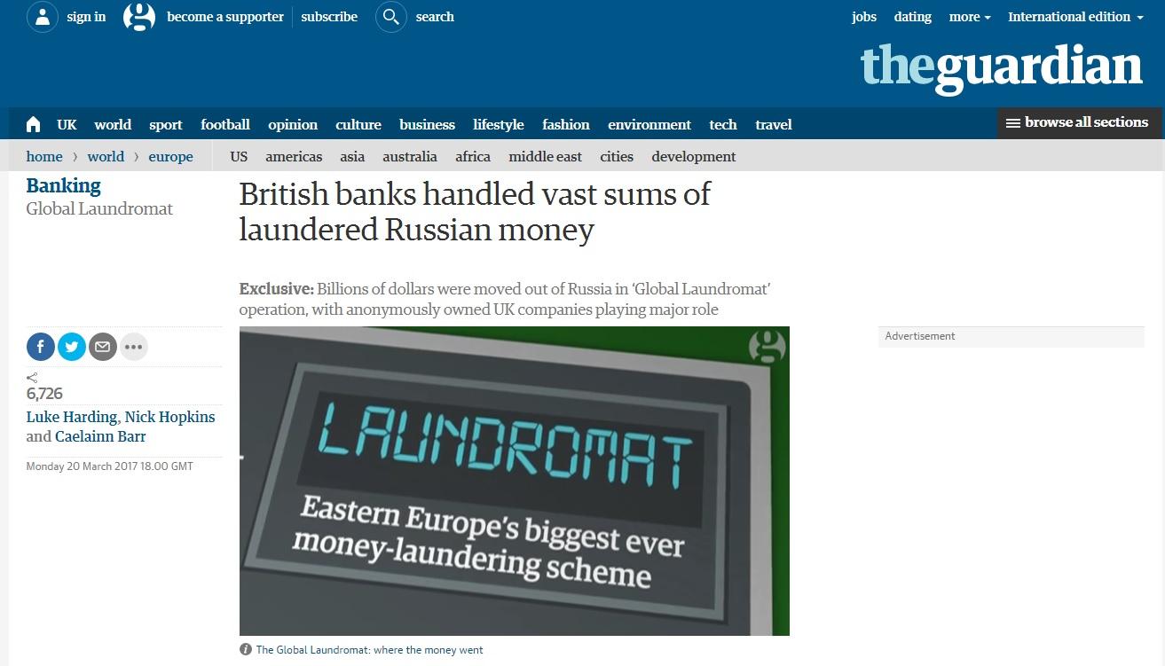 俄洗黑錢1560億 傳牽涉中英港多間銀行