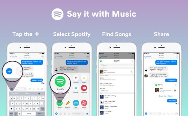Facebook Messenger將嵌入Spotify及Apple Music