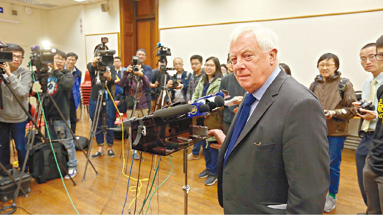 港自治持續受侵蝕 彭定康：長遠中港只會雙輸