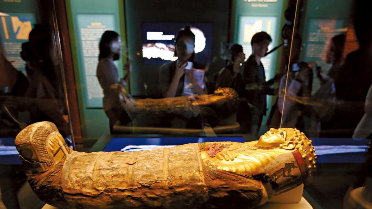 科學館今辦古埃及文明展 木乃伊蛀牙骨刺均可見