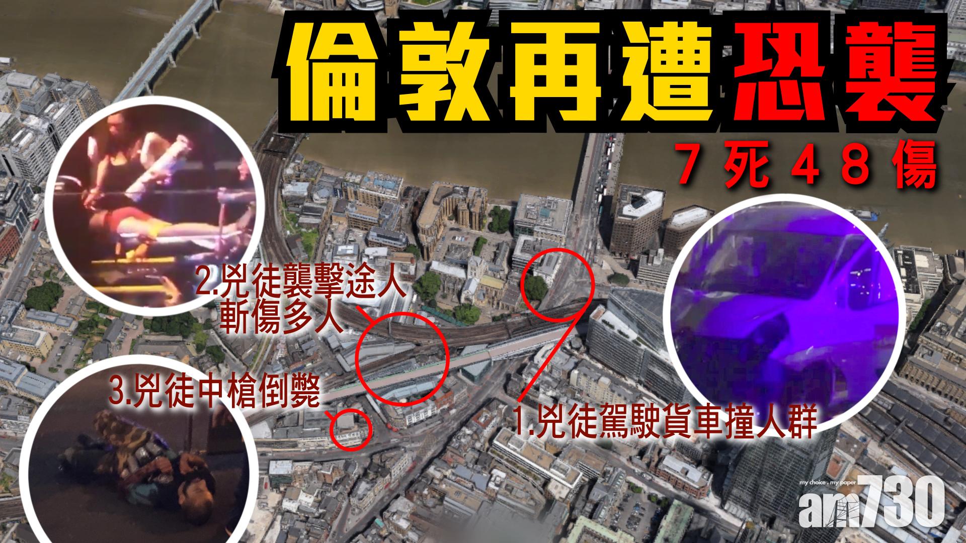 【am短片】倫敦恐襲 3兇徒開車亂撞見人就斬  