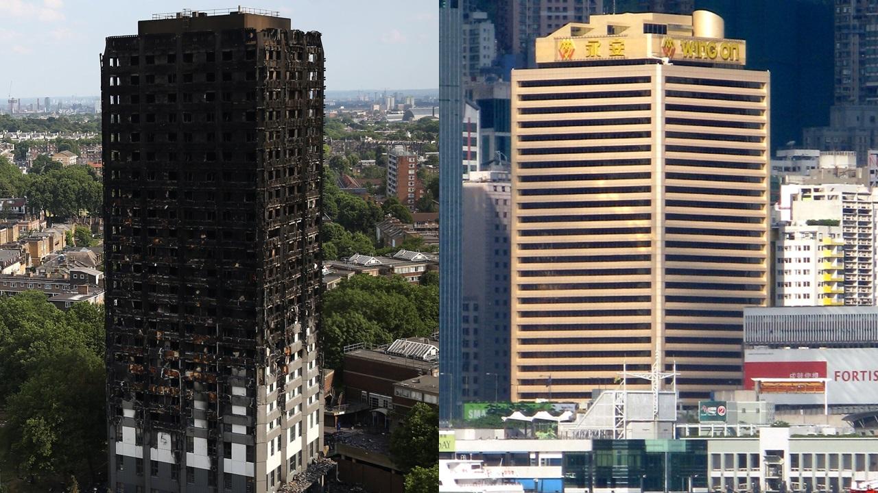 永安中心護牆板物料似乎與倫敦火災大廈相同