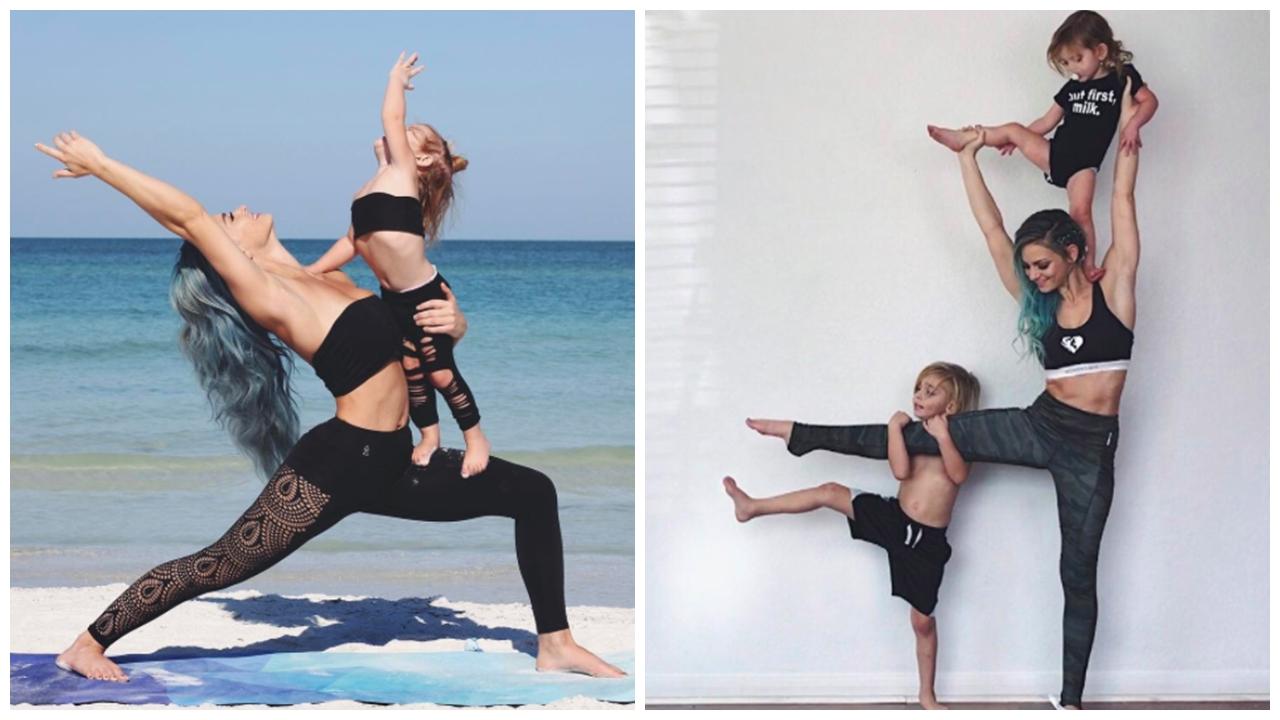 媽媽子女齊玩親子瑜伽 