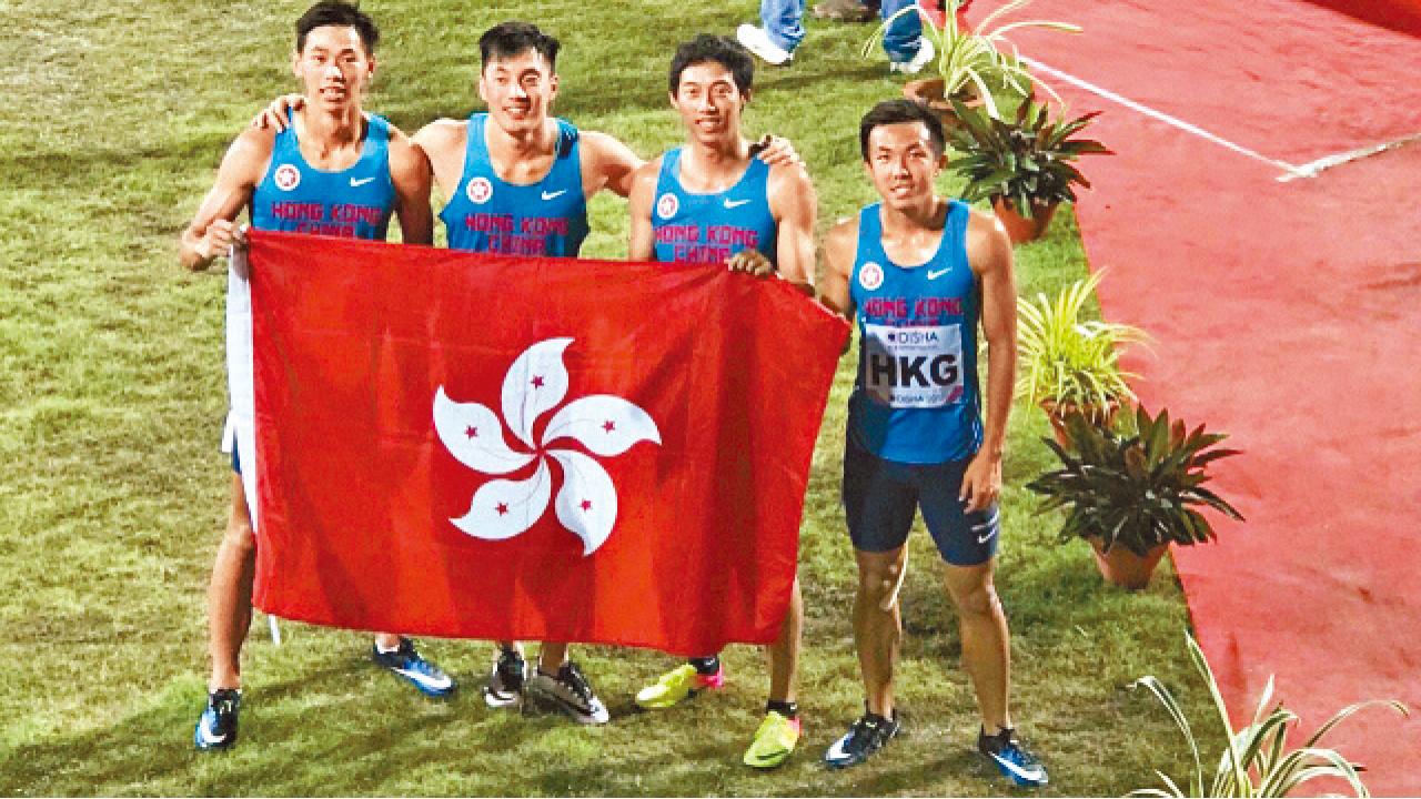 港隊亞錦賽男子4x100摘銅