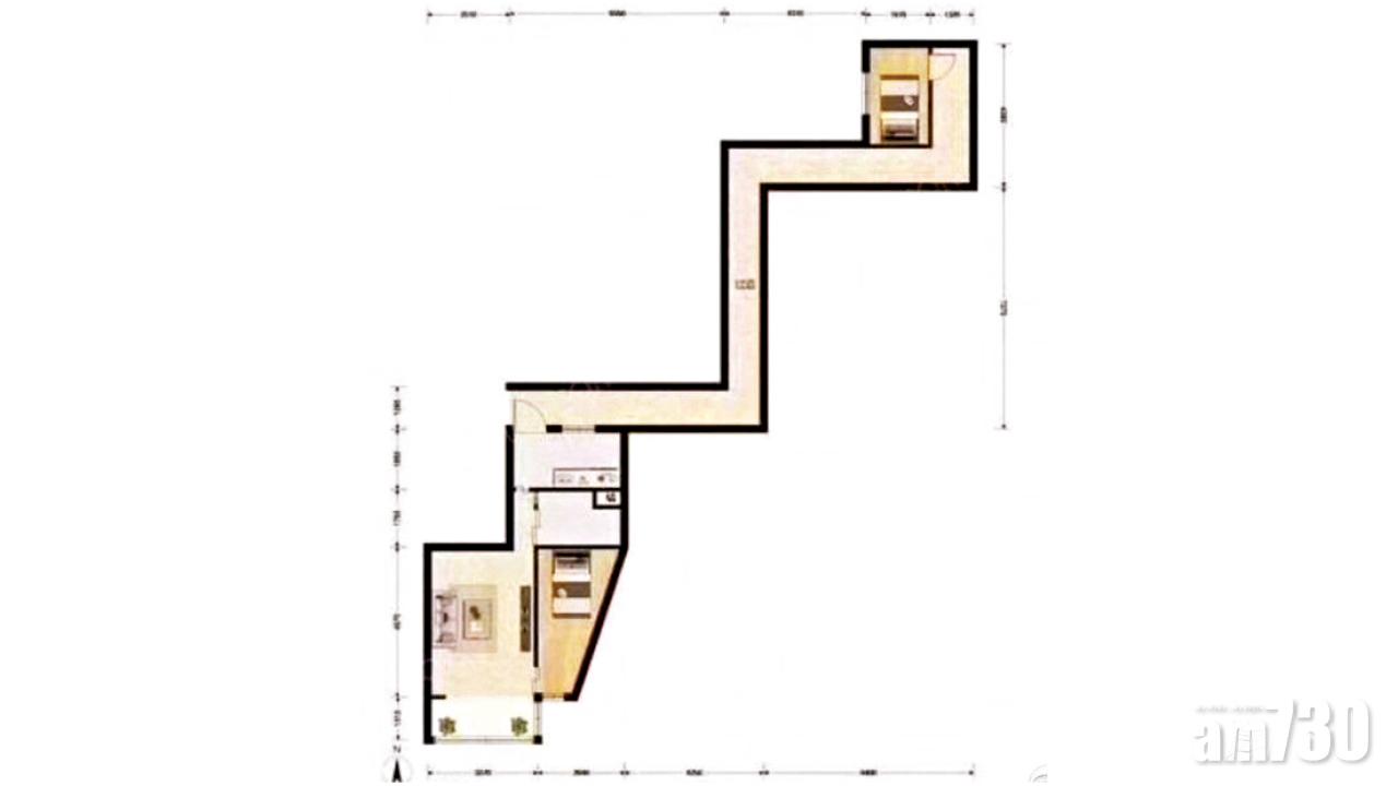 兩房相隔10米走廊 上海奇則二手單位放售480萬