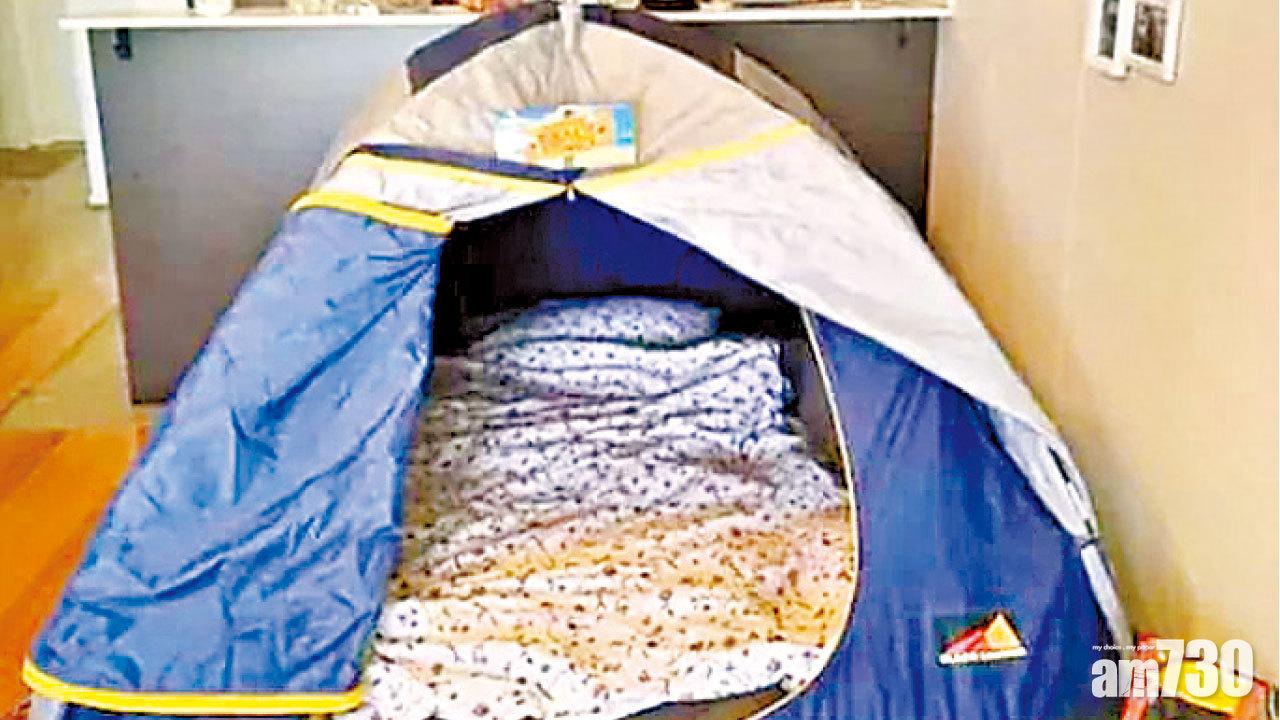 「室內露營」日租335元  華女客廳搭帳篷放租