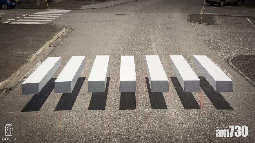 冰島3D斑馬線 助司機減慢車速(有片)