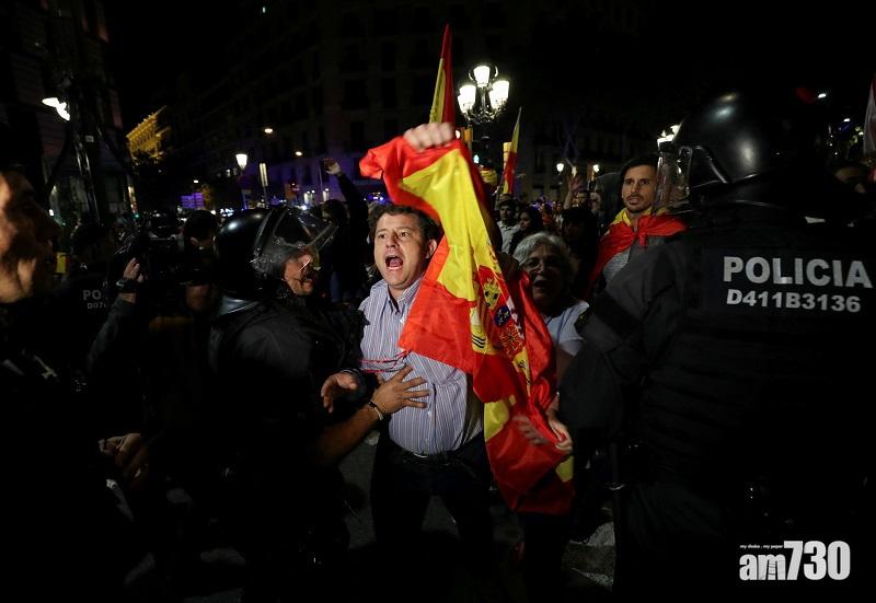 【加泰宣布獨立】 反對獨立民眾上街示威