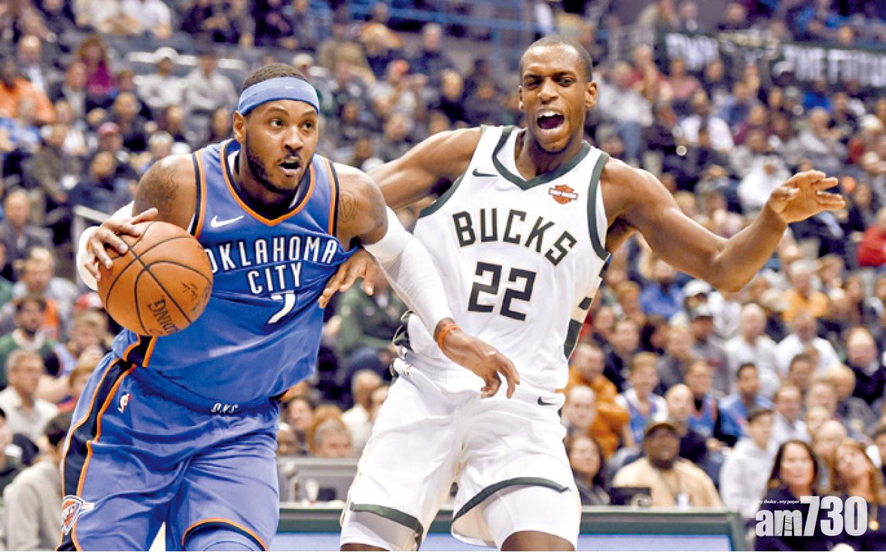 三巨頭打唔夠30分鐘 雷霆輕取公鹿