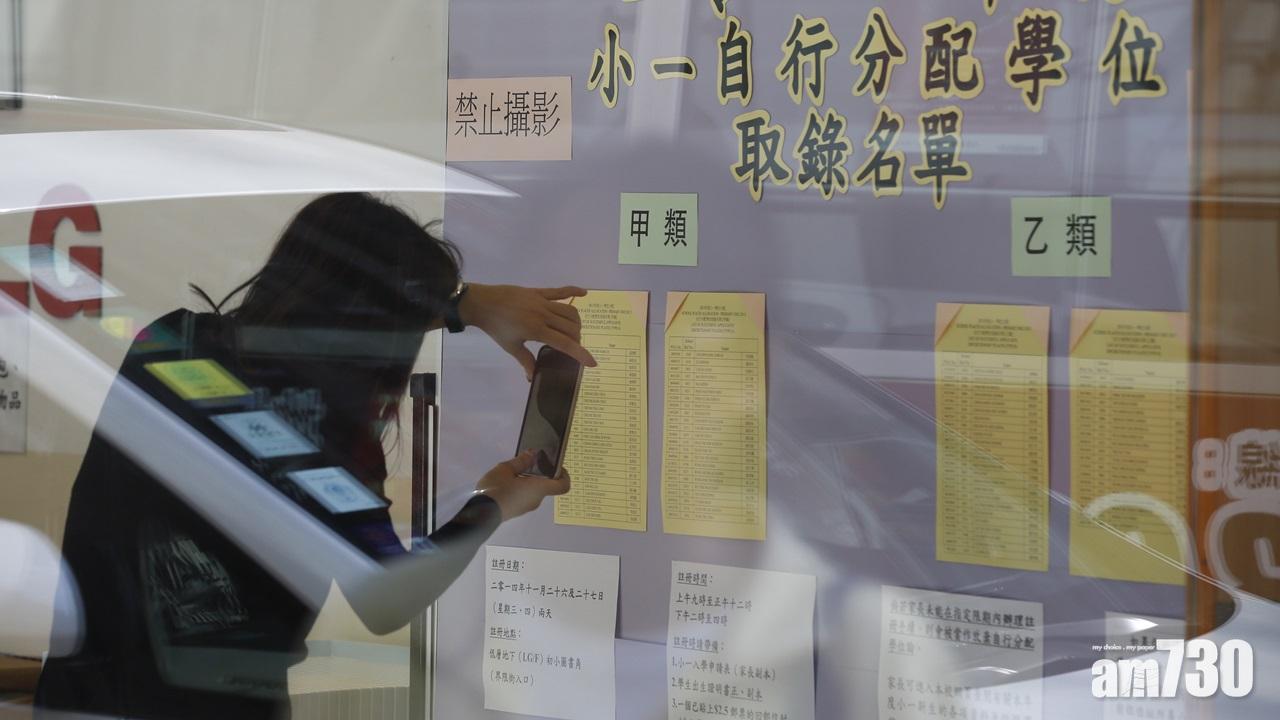 小一自行分配學位結果下周一公布