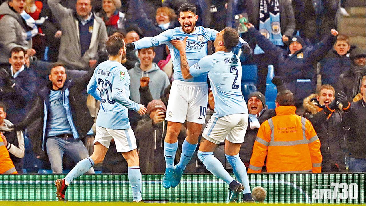 阿古路補時絕殺　曼城聯賽盃4強先嘗甜頭