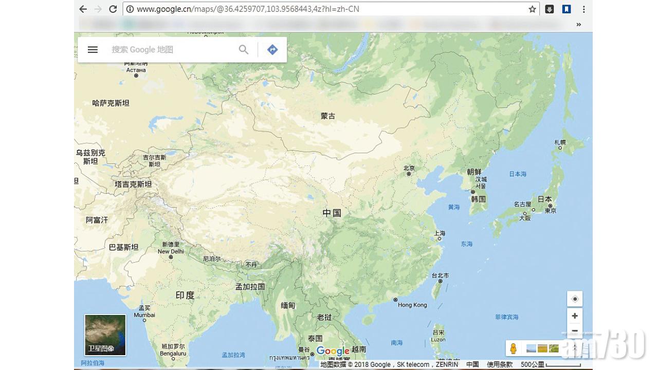 更新數據兼無偏移  谷歌地圖中國版復原