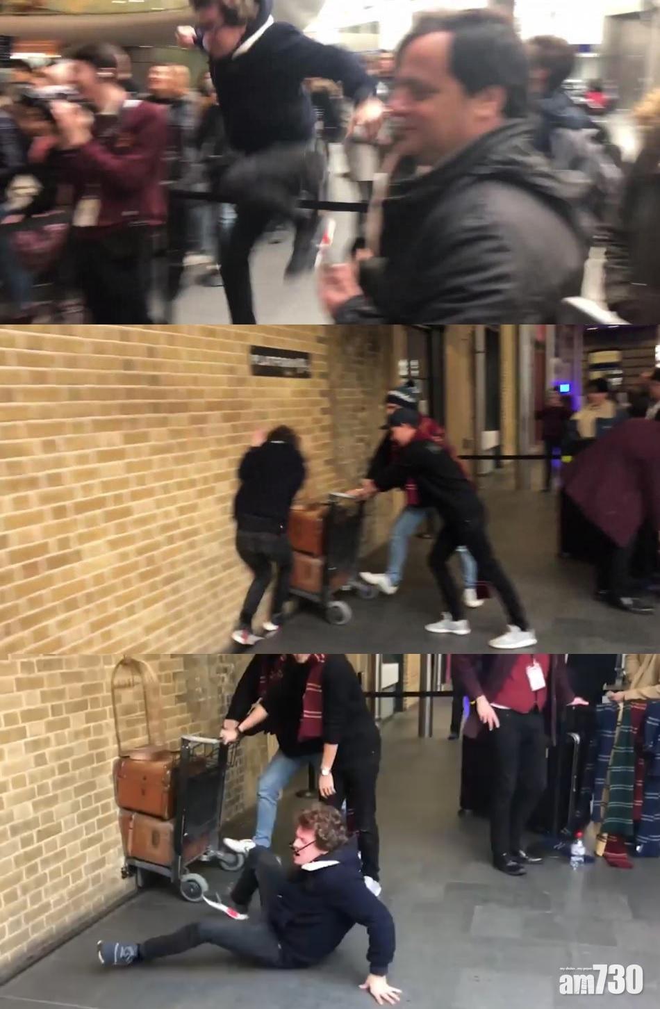 圖闖魔法世界 「哈利迷」撞「九又四分三號」月台壁