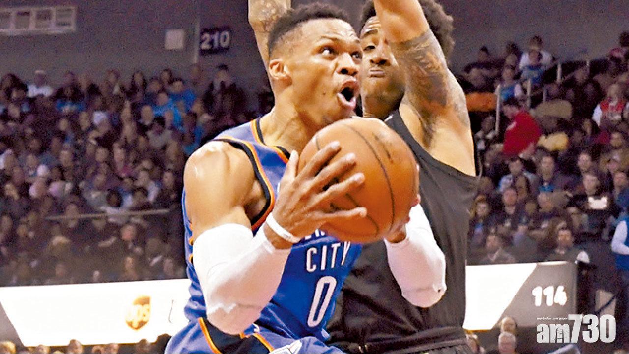 韋少第100次三雙 雷霆作客擒鷹