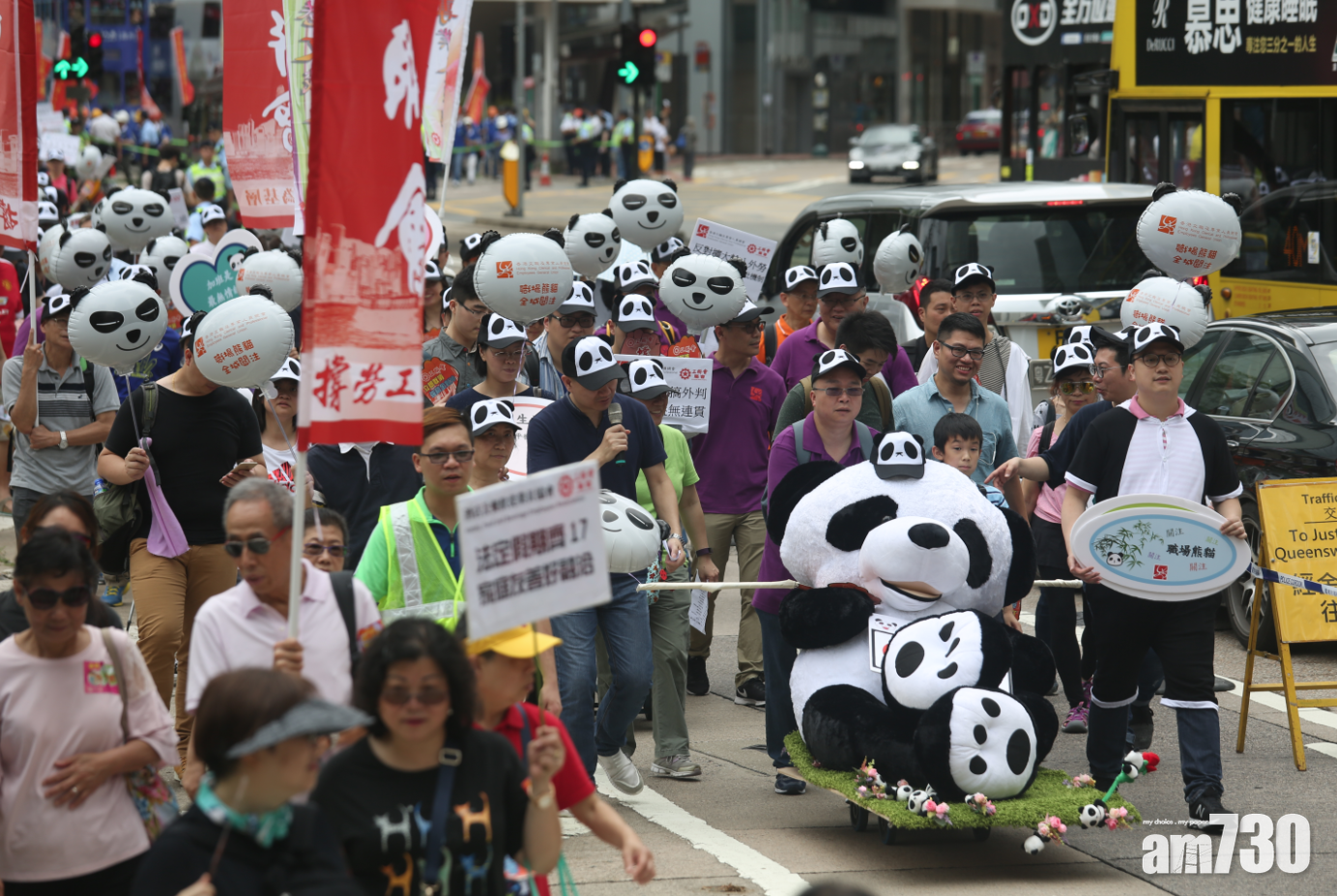 工聯會勞動節遊行 促政府保障勞工權益