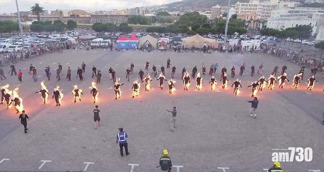 【有片】南非32名特技人自燃半分鐘　刷新世界紀錄