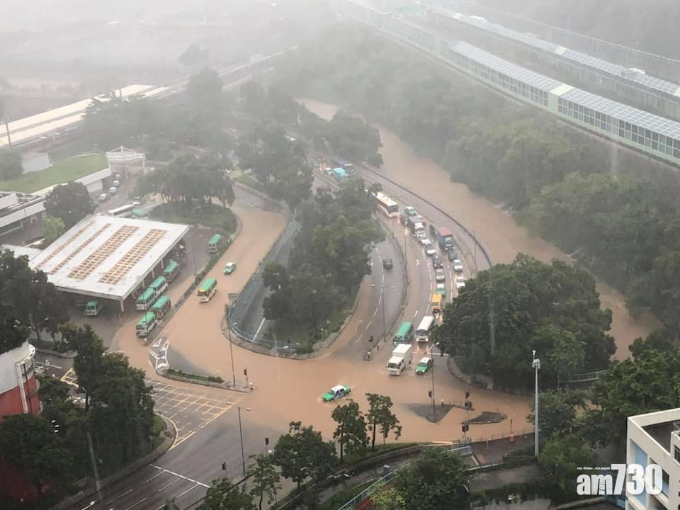 大埔區錄得70毫米雨量 南運路嚴重水浸