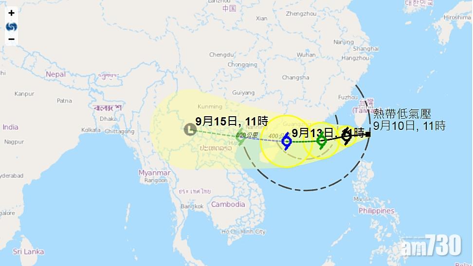 熱帶低氣壓影響南海北部 天文台：明天或掛1號波