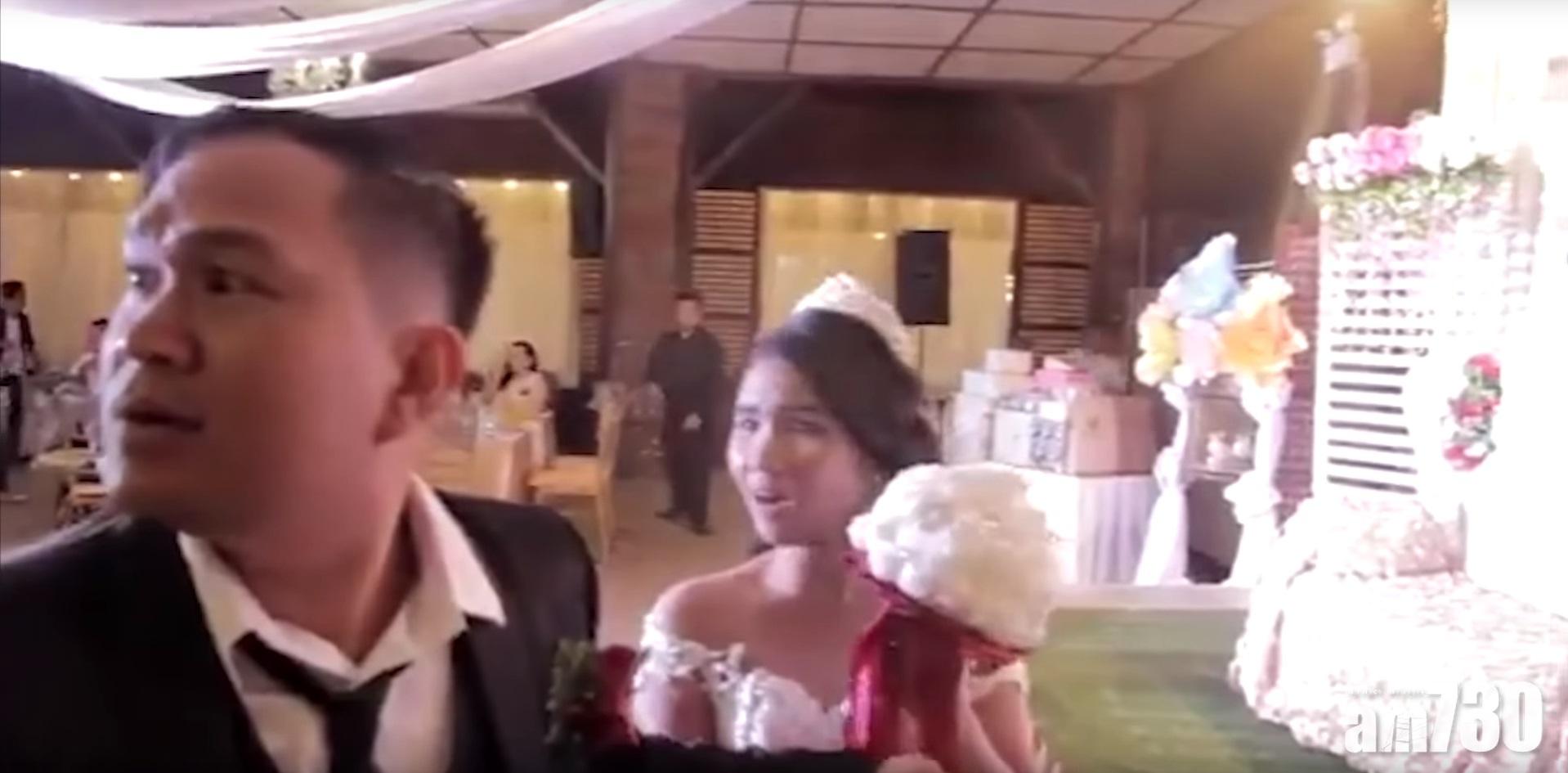 【似足恐怖片】山竹吹襲婚禮現場 菲新人嚇呆 (有片)