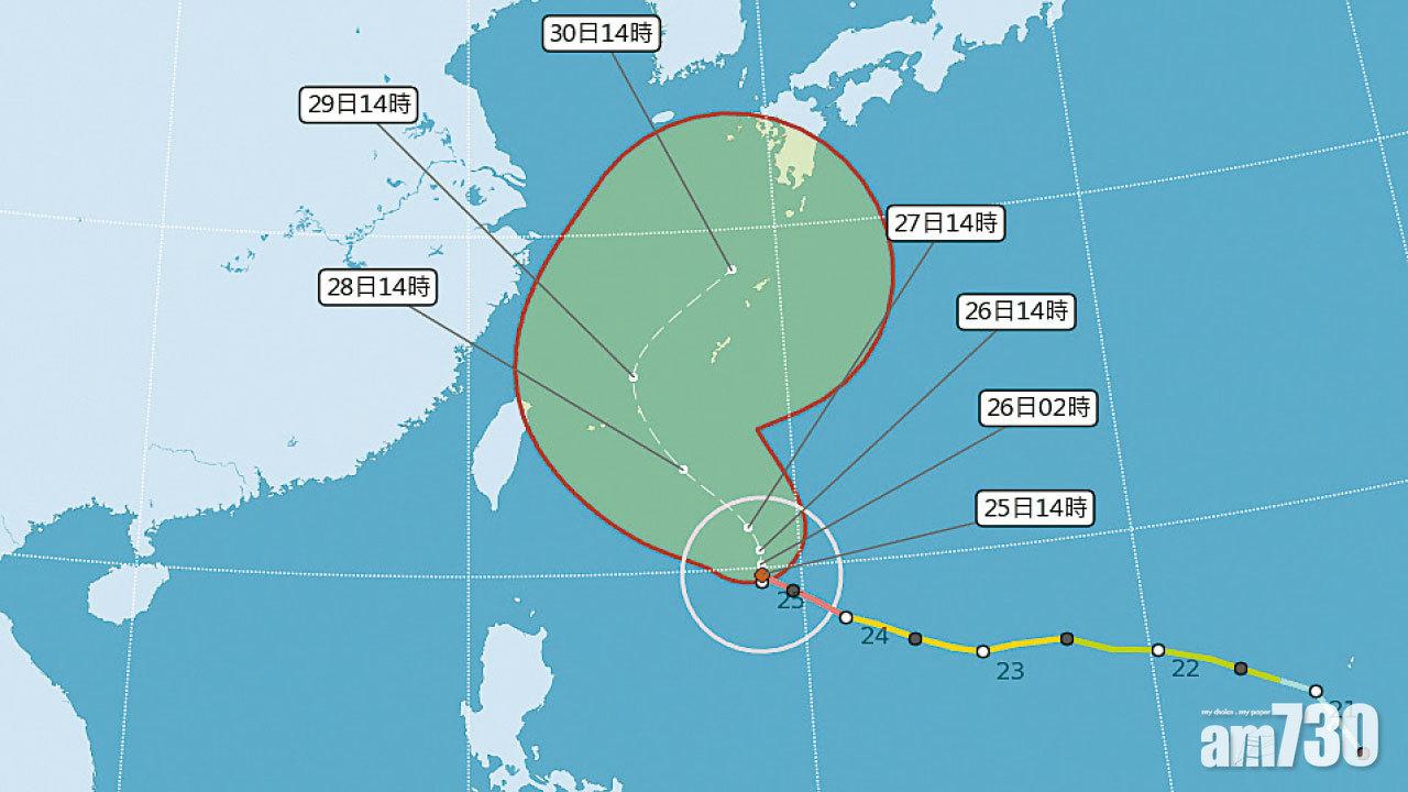 周五六最近台灣 潭美料轉撲鹿兒島 