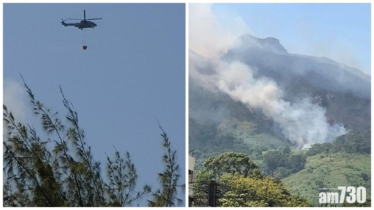 屯門山景邨山火 飛行服務隊投水彈撲救