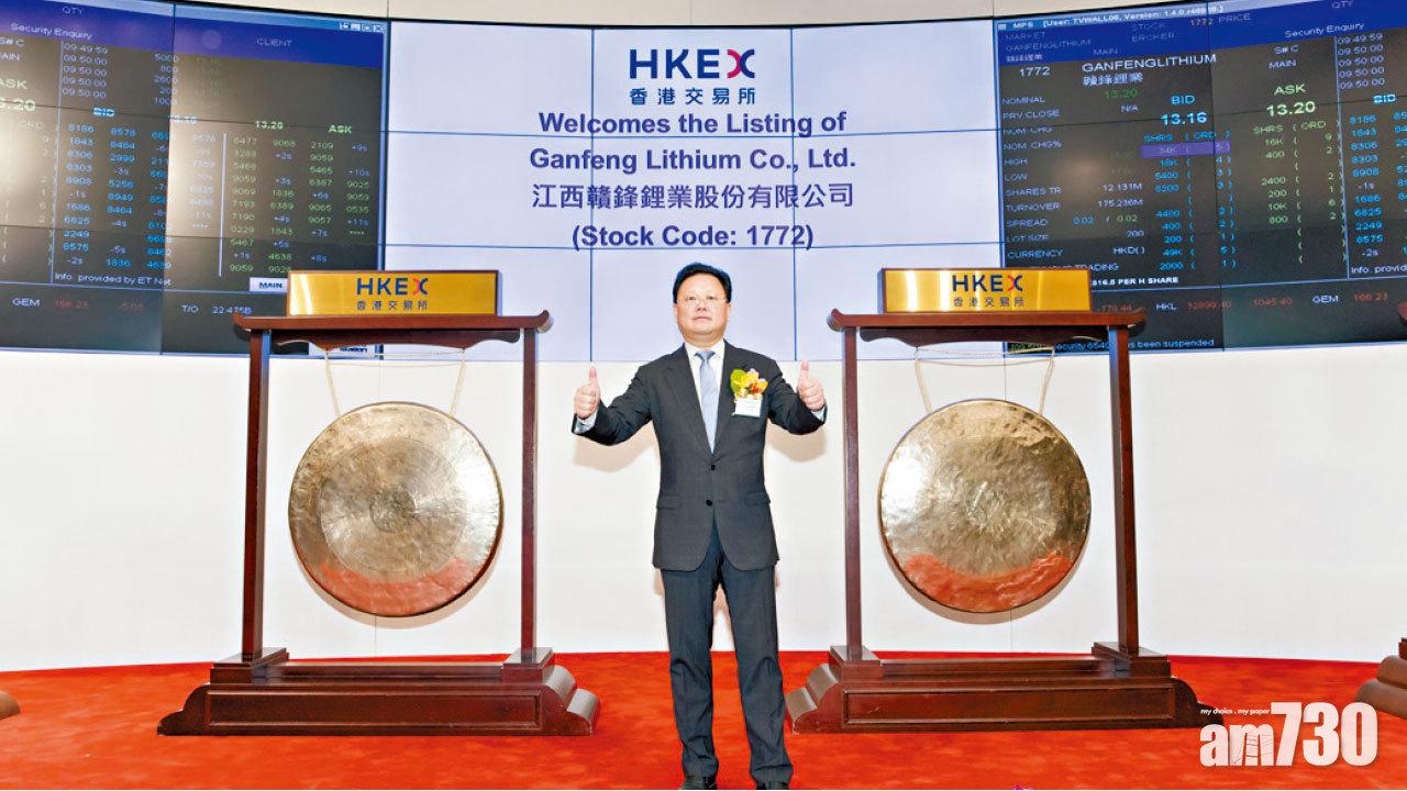 3新股損手 贛鋒鋰業插29%