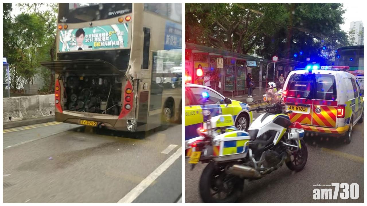 巴士旅遊巴龍翔道相撞　部份行車線已封閉