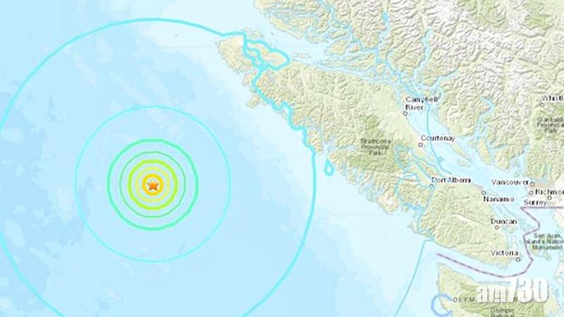【加拿大地震】溫哥華島1小時內兩地震 最高6.8級