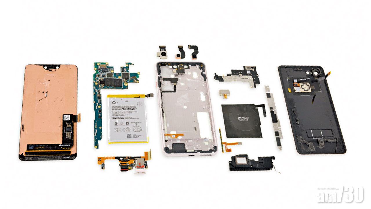 Pixel 3 XL大拆解 內藏三星屏幕面板