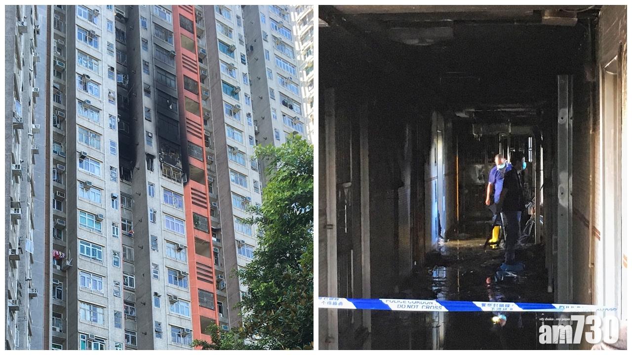 上水天平邨火警 消防指有可疑 警方現場蒐證