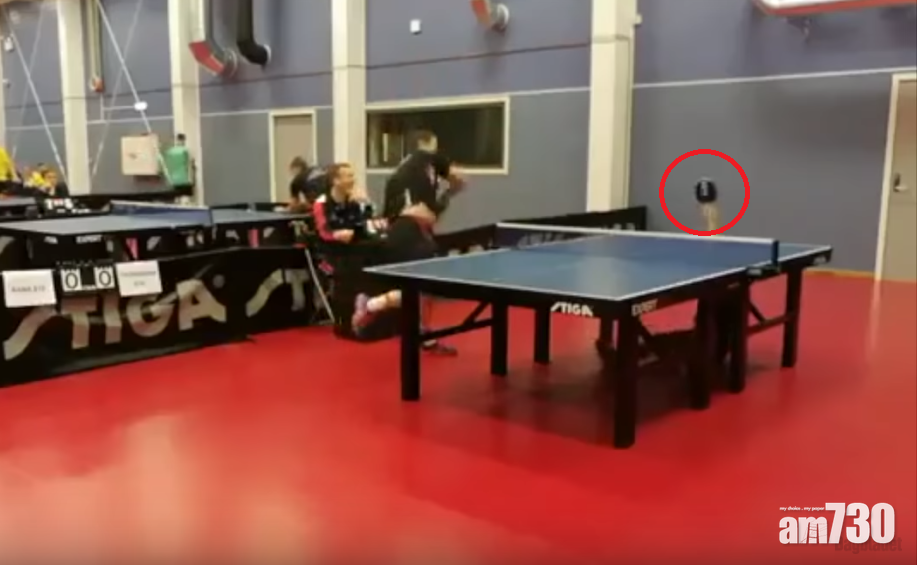 【睇唔見都擋到】華裔乒乓手滾落地  枱底伸高球拍擋波兼贏埋 (有片)