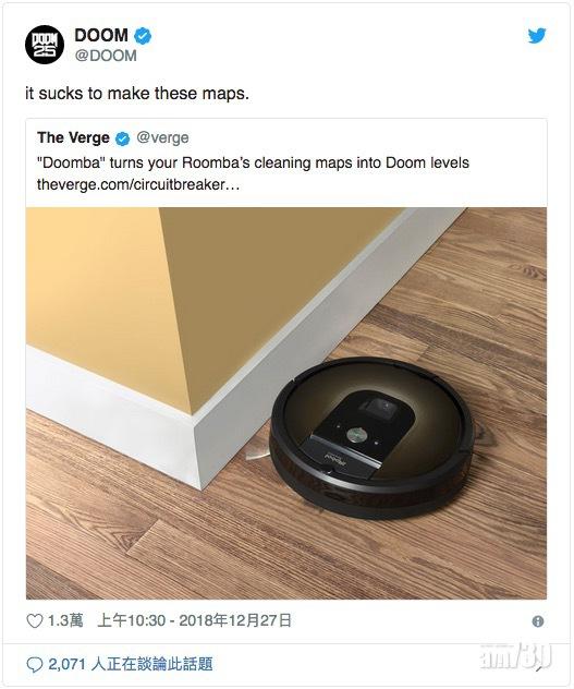 Roomba掃地機械人繪製《DOOM》遊戲地圖！