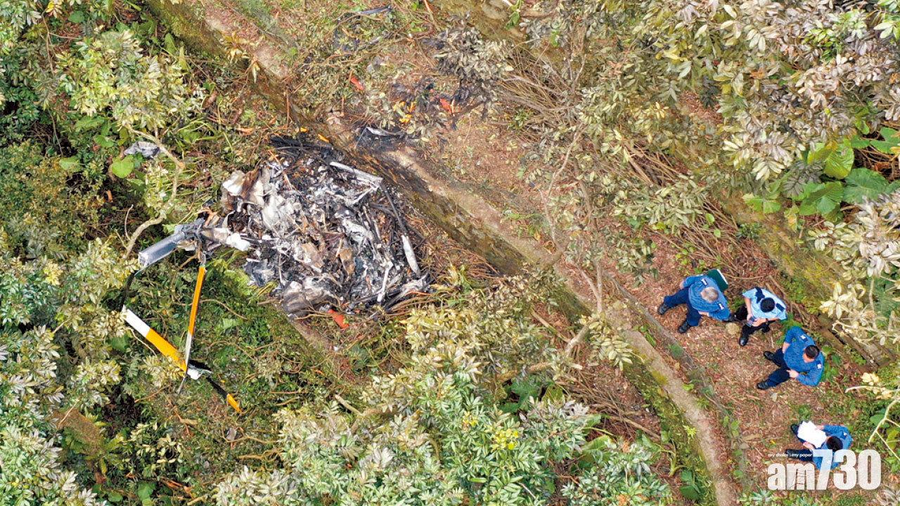 警現場檢人體殘肢 今移走直升機殘骸