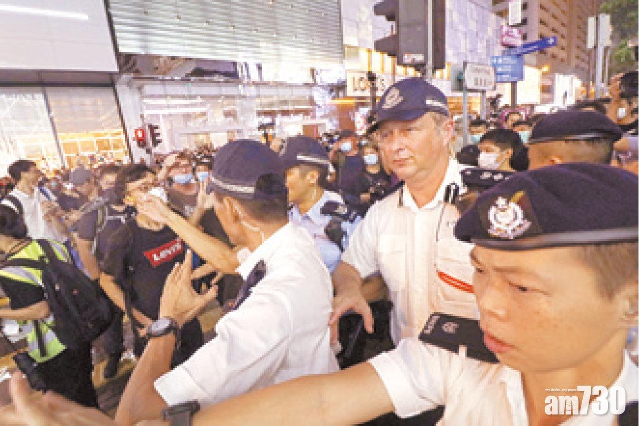 不屬遊行路線 警員重兵駐守廣東道購物區