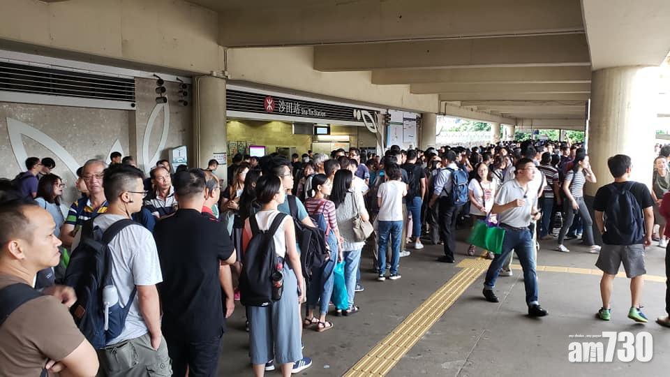 【工程車出軌】火炭至大埔墟服務暫停 市民排長龍等接駁巴士