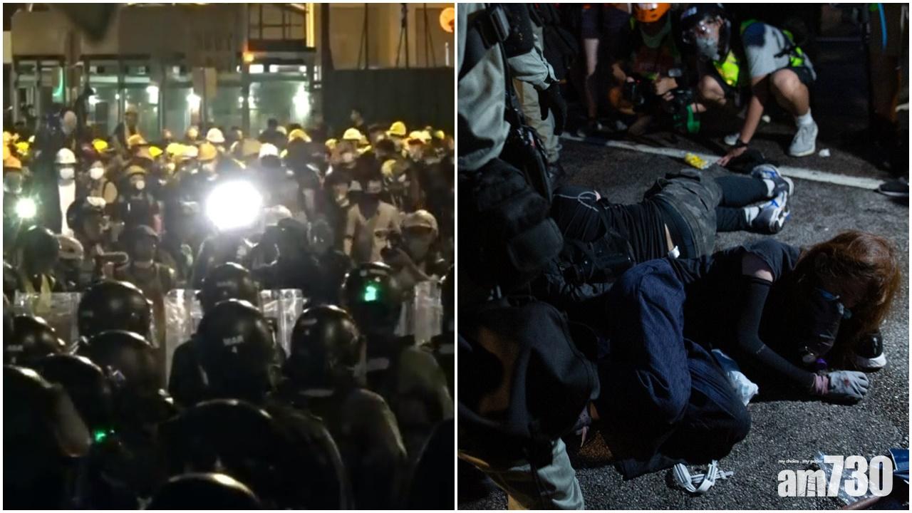 【元朗遊行】示威者晚上撤至元朗站附近與警對峙