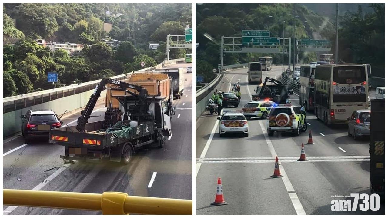 屯門公路4車相撞 私家車司機一度被困