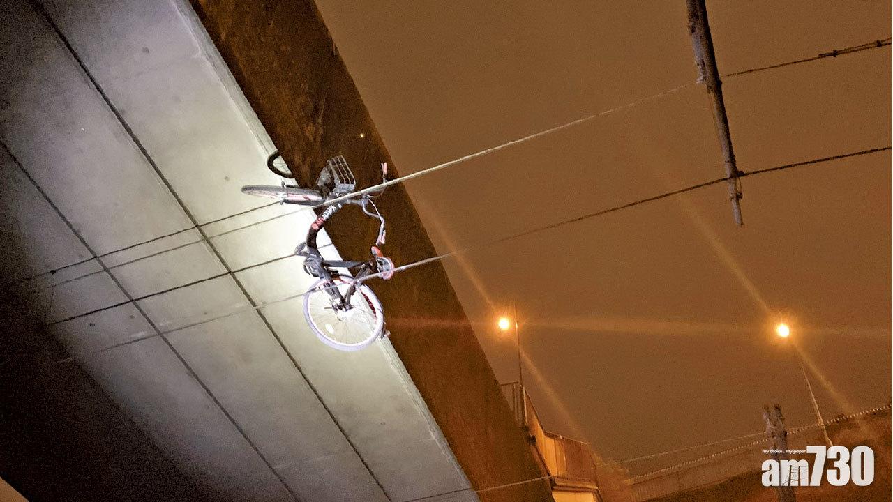 東鐵架空電纜掛單車 港鐵譴責破壞傷職員行為