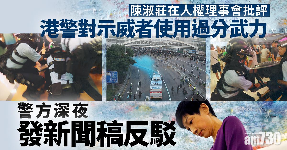 【條例風波】警方反駁陳淑莊在人權理事會言論